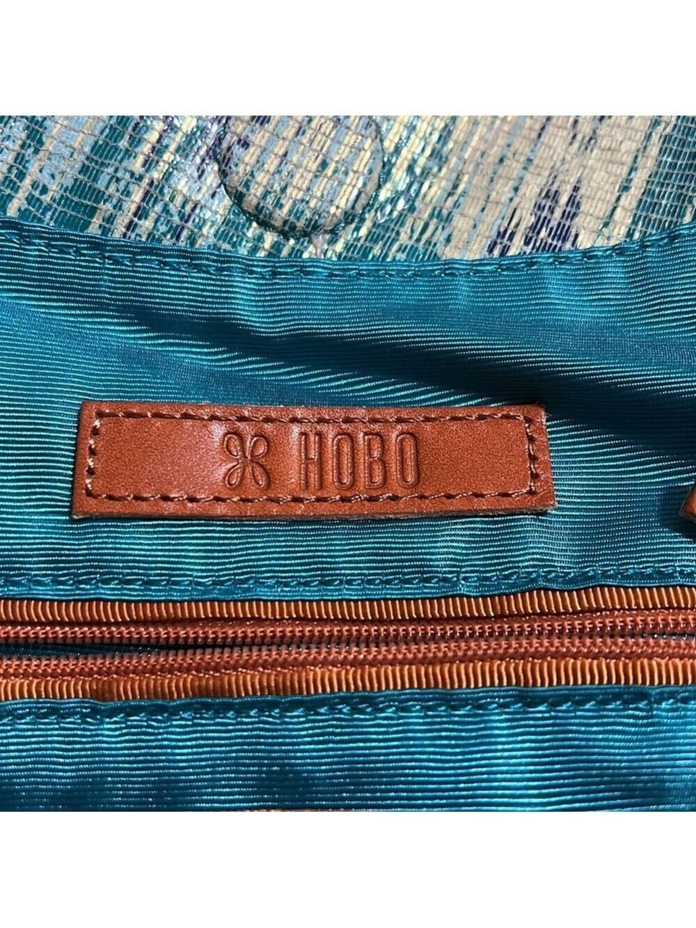 HOBO Gardner Cracked Glass Bag. 100% leather. Turquoise, aqua, metallic tones - Picture 10 of 12